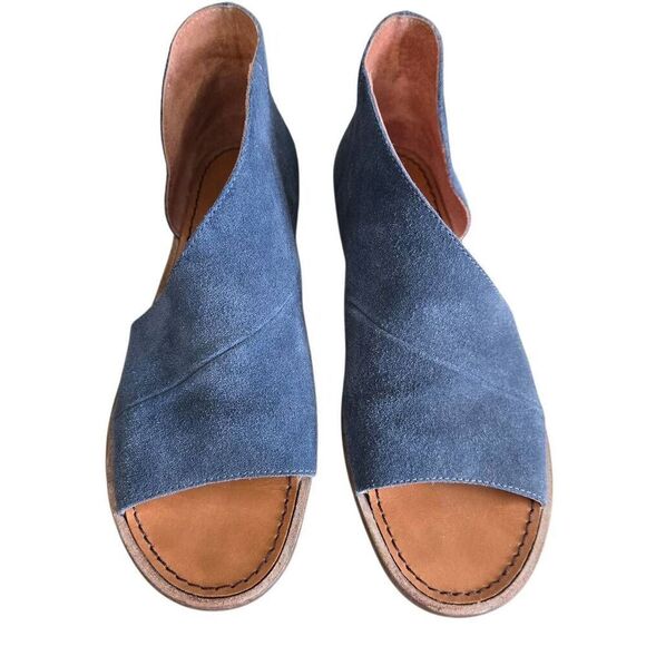 Free People Mont Blanc Blue Suede Sandals Size 381/2 US 8 - Picture 5 of 15